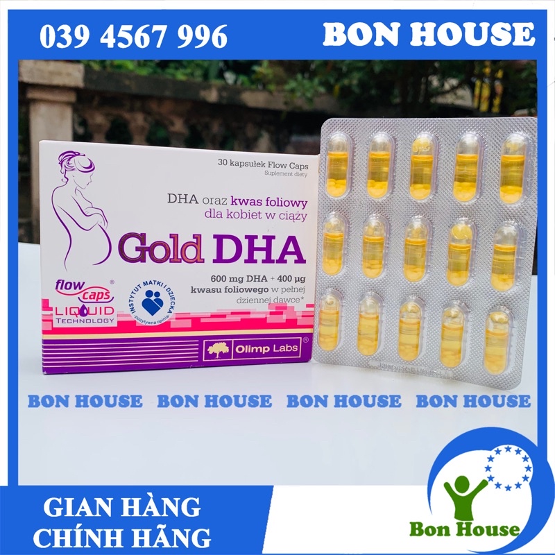 (CAM KẾT CHÍNH HÃNG) HỘP GOLD DHA 30 viên CHO MẸ MANG THAI VÀ CHO CON BÚ