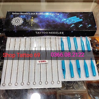 Bộ Kim xăm và Ngòi 15RL đi nét ( 20 kim + 20 ngòi )