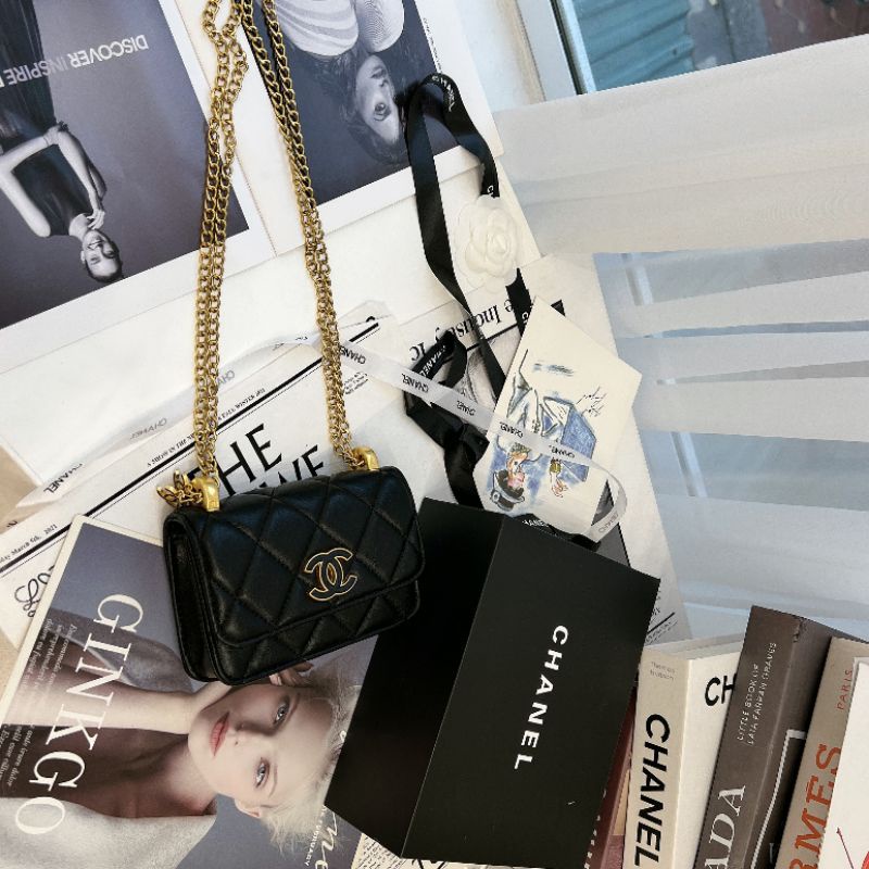 Túi chéo nữ C.N  woc logo sz mini 15cm xinh dã man fullbox vip nam châm