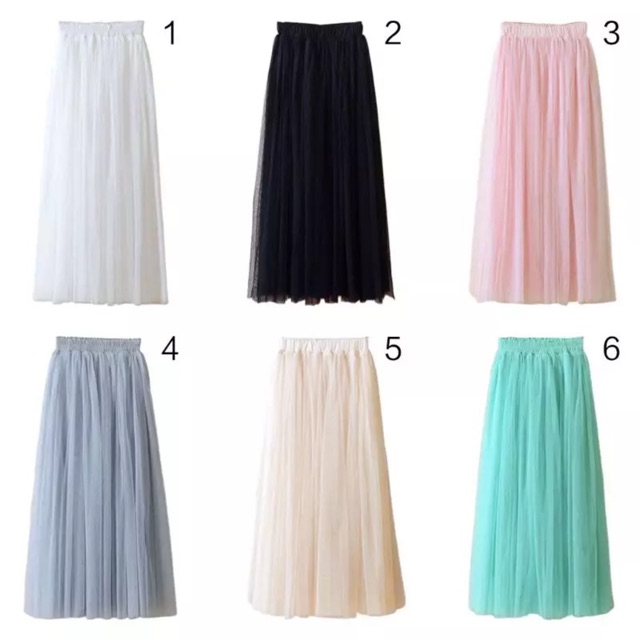 Chân váy lưới tutu chiều dài 65cm; 80cm; 90cm; 100cm phong cách Hàn Quốc Yura Store CV091