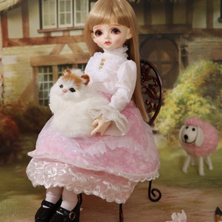Combo váy và giá đỡ cho búp bê bjd 1/4