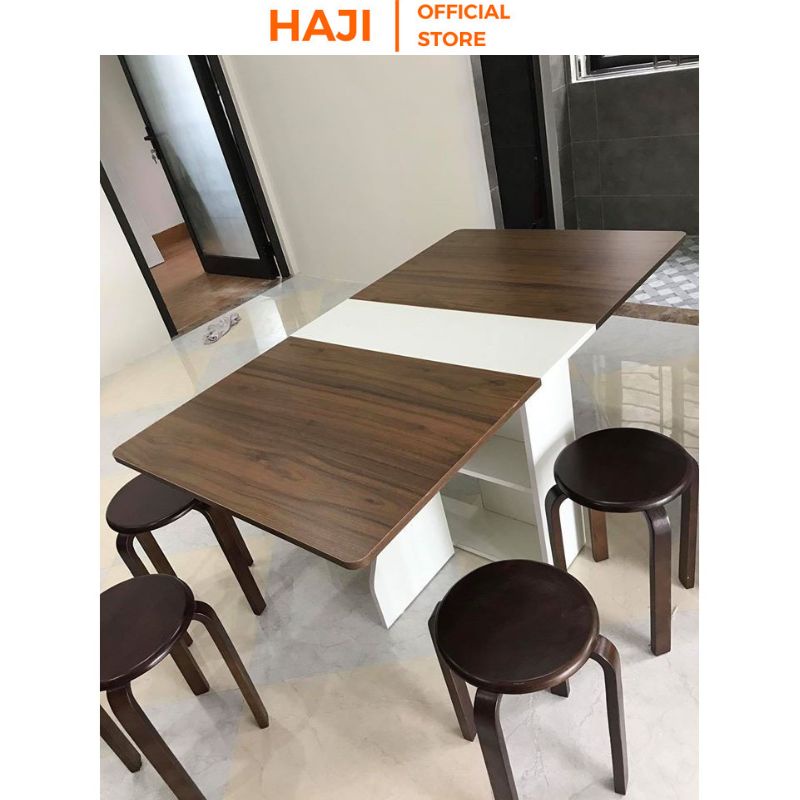 Bàn ăn thông minh HAJI thu gọn tiết kiệm diện tích có bánh xe di động BTM5