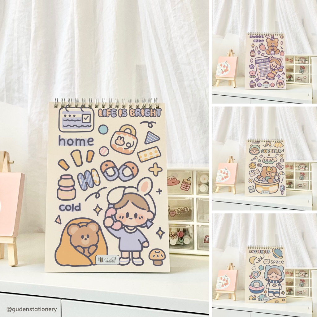Sổ tay cỡ A5 phi hành gia dễ thương 120 trang_Guden Stationery