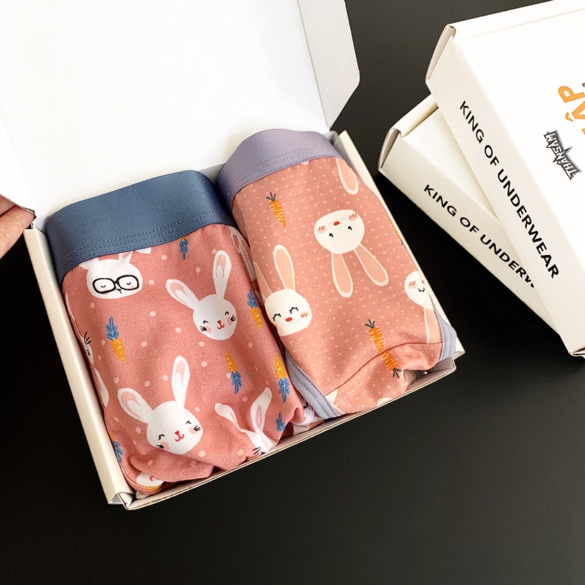 Quần Lót Cặp Đôi Nam Nữ Thần Sấm Hình Thỏ Hồng Dễ Thương - RABBIT