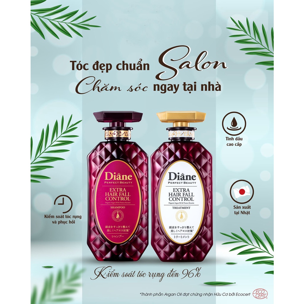 Dầu Gội Moist Diane Extra Hair Fall Control Shampoo Kiểm Soát Tóc Rụng &amp; Phục Hồi Hương Lựu 450ml