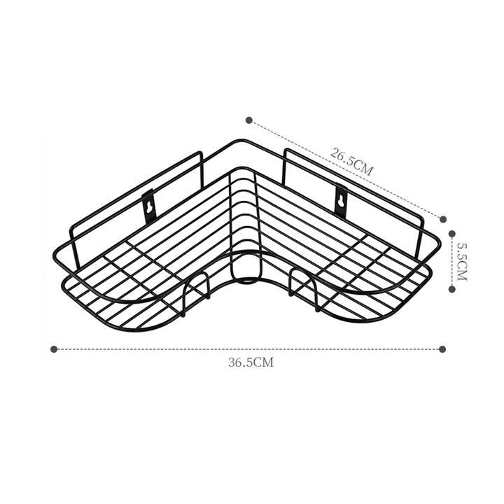 Kệ góc tường inox kèm miếng dán siêu chắc, kệ góc nhà tắm không cần khoan đục FASOLA