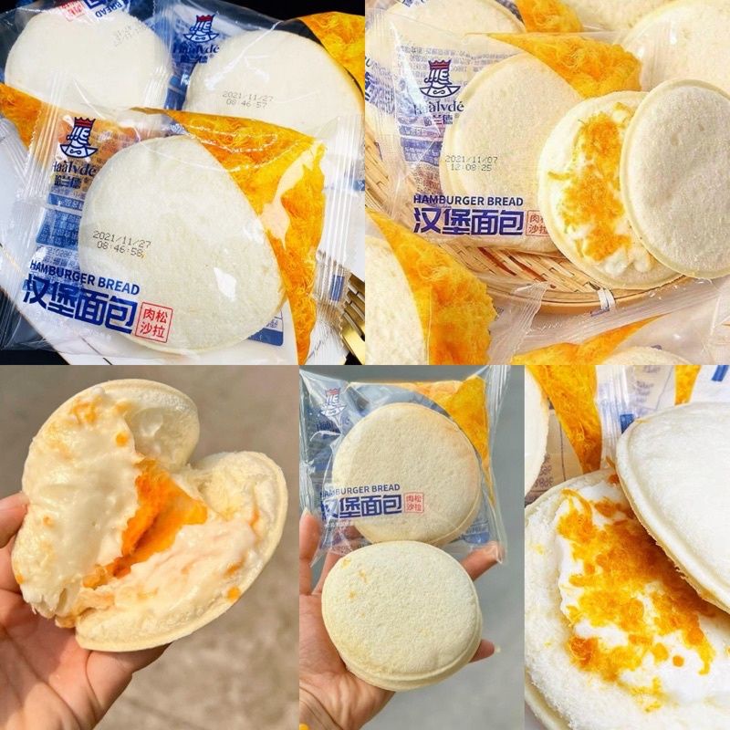 BÁNH HAMBURGER SỐT SALAT CHÀ BÔNG