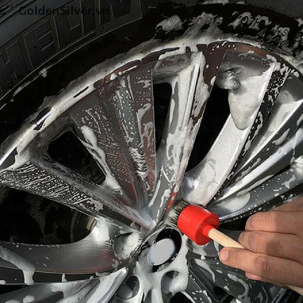 Bàn Chải Lông Mềm Tay Cầm Gỗ Vệ Sinh Nội Thất Xe Hơi