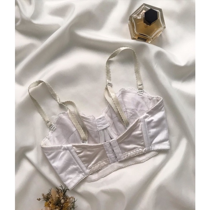 Áo corset ren trắng croptop 2hand