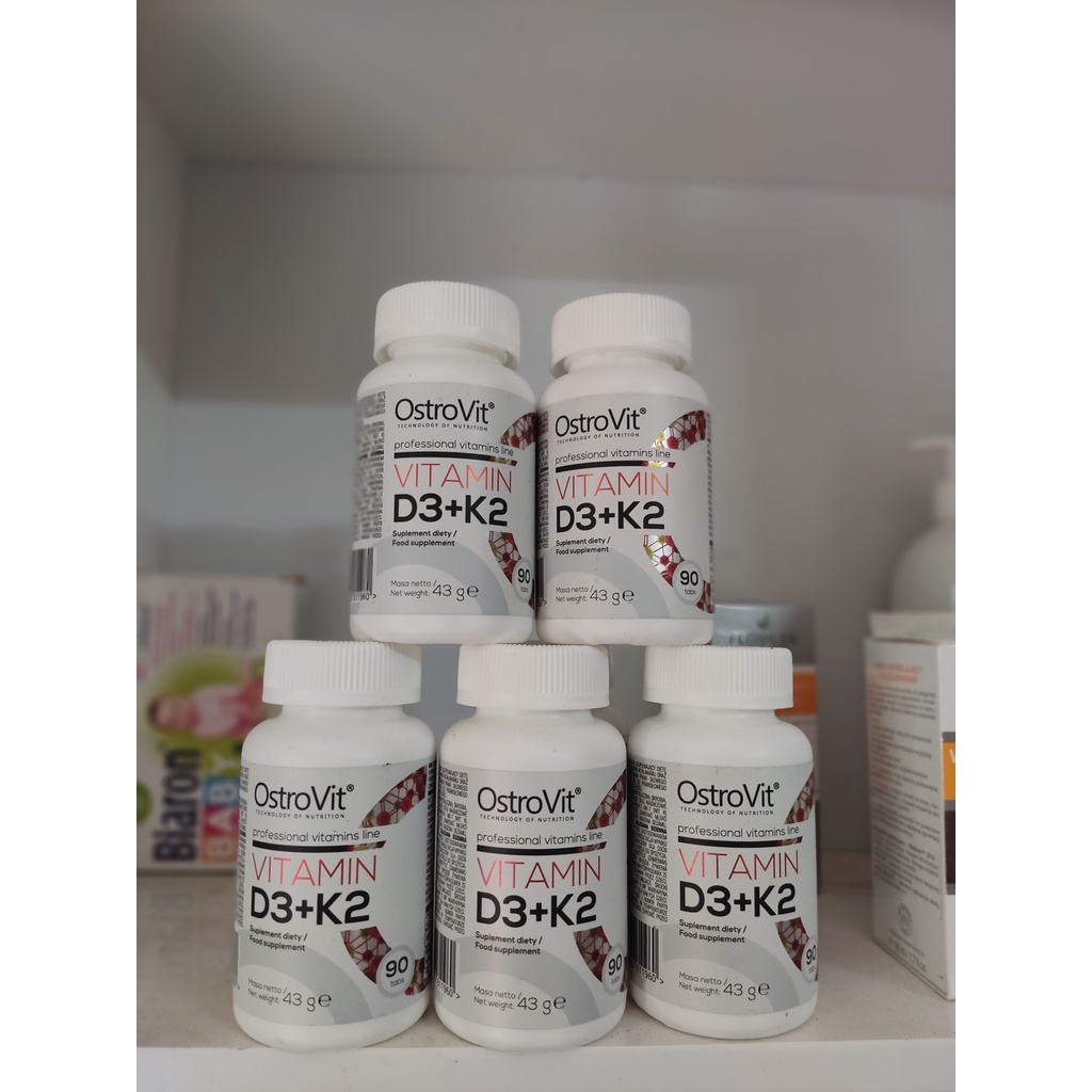 Thực phẩm bổ sung tăng sức đề kháng, săn chắc cơ xương OstroVit Vitamin D3+K2 90 viên