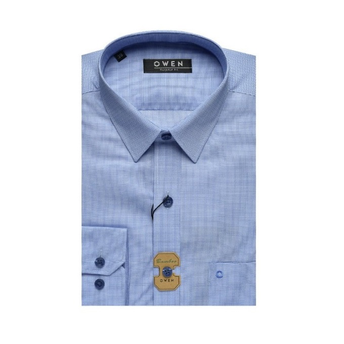 Áo Sơ Mi Nam Dài Tay Owen AR23384D Somi Công Sở Cao Cấp Màu Trắng Kẻ Caro Xanh Dáng Suông Có Túi Chất Sợi Tre | BigBuy360 - bigbuy360.vn