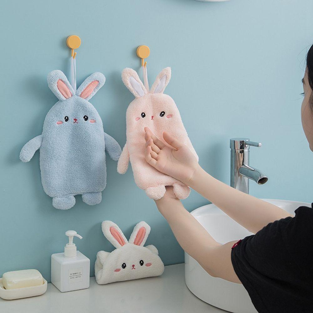 HARRIETT Khăn Lau Tay Dạng Treo Bằng Vải Nhung San Hô Thấm Hút Nước Khô Nhanh Đa Ứng Dụng