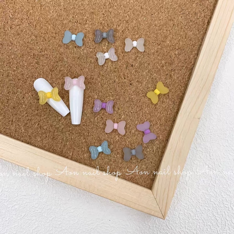 Charm nơ thạch siêu xinh lẻ 1 đôi trang trí nail / móng tay