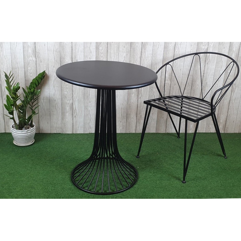 Ghế café thư giãn ngồi ban công, sân vườn lưng cao IBIE Lia chân sắt sơn tĩnh điện, tùy chọn màu sắc