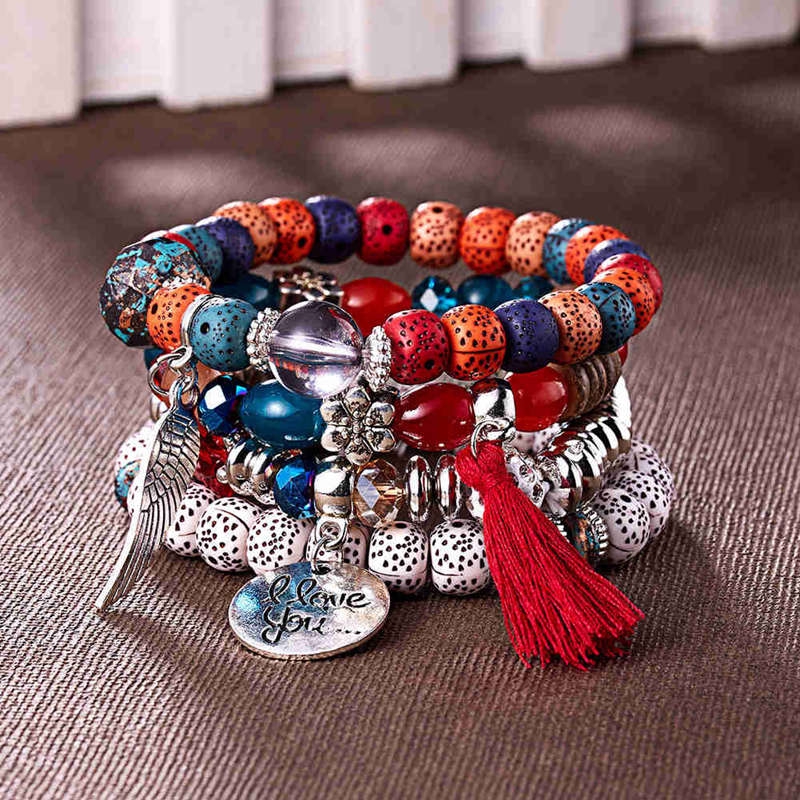 Set 4 Vòng Tay Chuỗi Hạt Đá Tự Nhiên