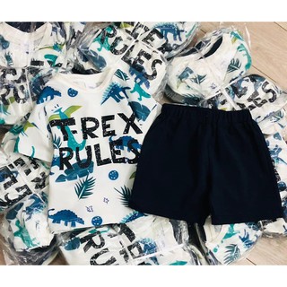 SET KHỦNG LONG MIX QUẦN ĐEN CHO BÉ TRAI
