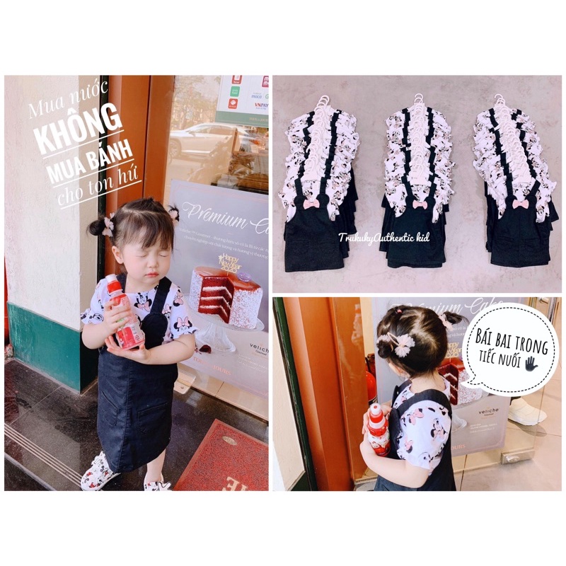 Set yếm váy kèm áo mickey bé gái xả kho