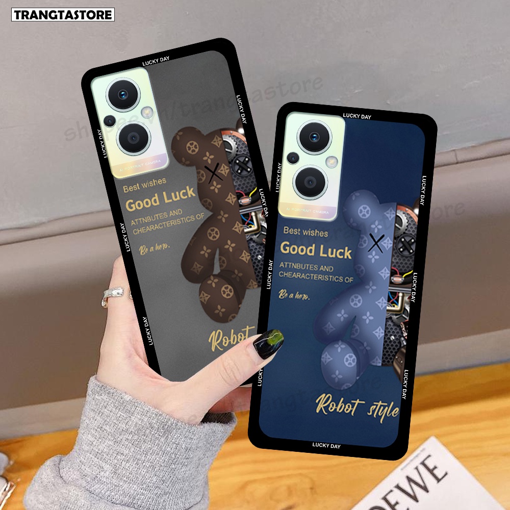 Ốp Oppo Reno 7 4G / Reno 7 5G (Reno7 5G) / Reno 7Z 5G (Reno7 Z 5G)  in hình gấu Bearbrick,Mountain,xanh,đen,đỏ giá rẻ