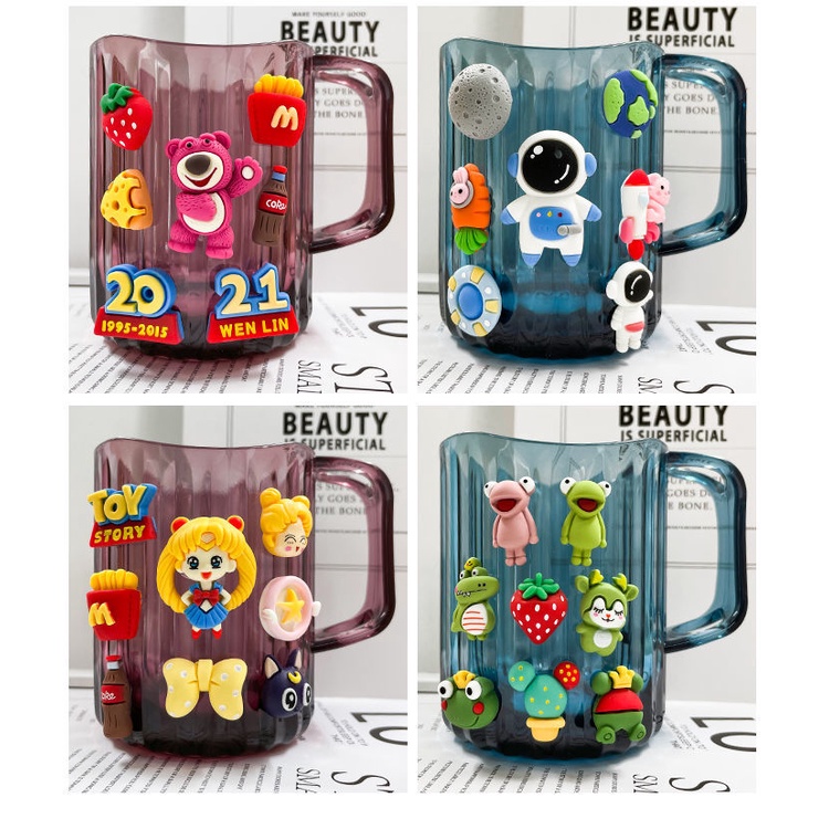 Cốc Đánh Răng Bằng Nhựa Họa Tiết Hoạt Hình Dễ Thương Cho Bé