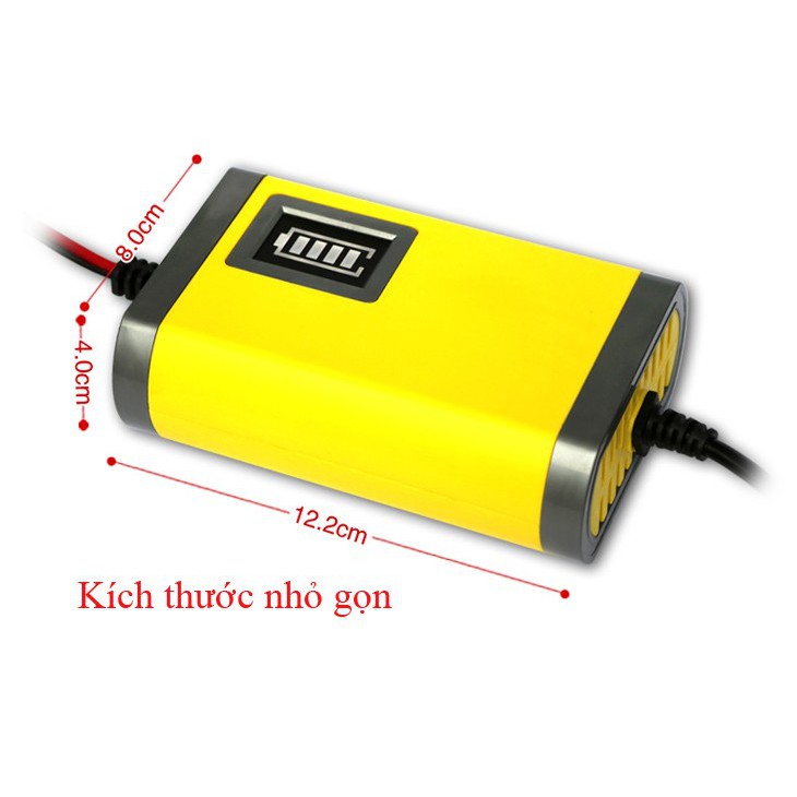 Sạc ắc quy 12V 2A sạc bình ắc quy 12V từ 12AH đến 20AH-  sạc ắc quy xe máy ô tô - DHDT