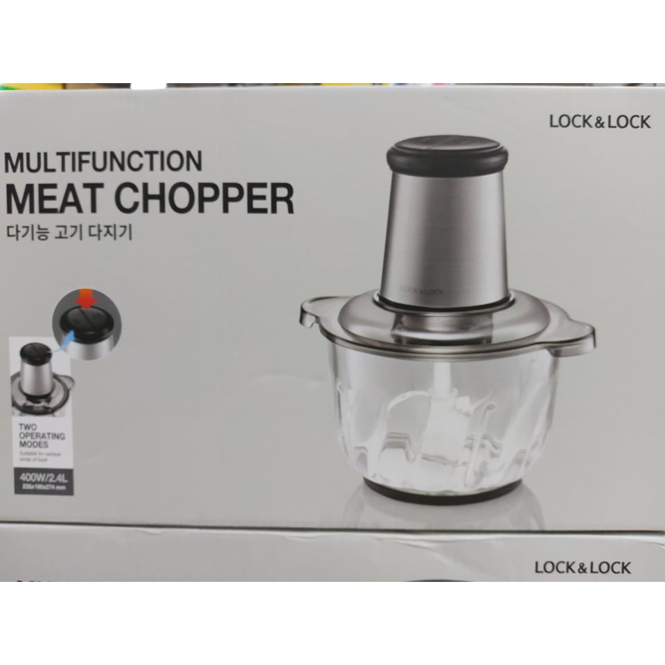 Lock&amp;Lock- máy xay thịt dung tích lớn Meat Chopper EJM186SLV cối 2.4L, 220-240V, 50/60Hz, 400W, chính hãng BH 12 tháng