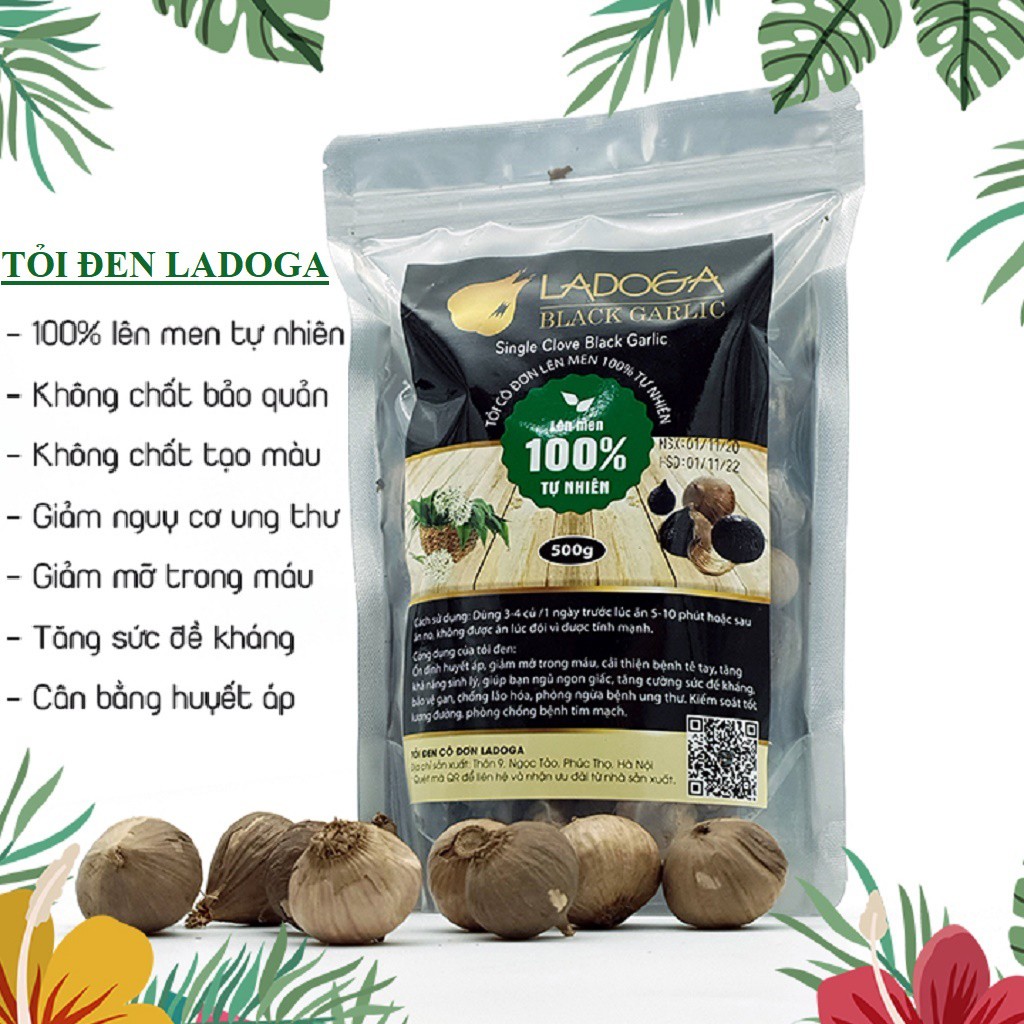 Tỏi đen Ladoga đóng túi 250g và 500g - Tỏi cô đơn lên men 100% tự nhiên 60 ngày theo công nghệ nhật bản