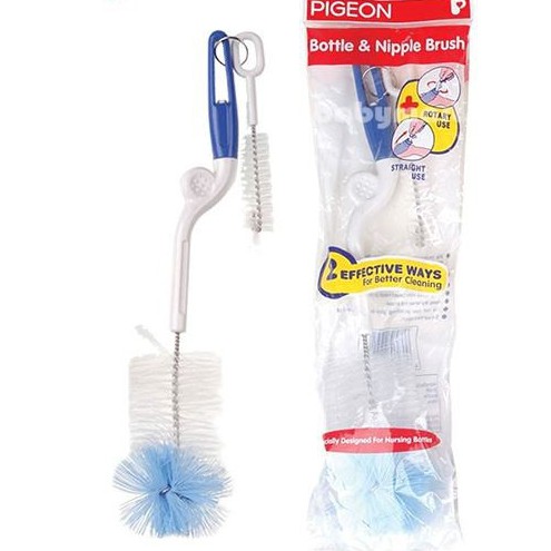 Cọ Bình Sữa,Cọ Rửa Bình Sữa Pigeon Xoay 360 Độ.