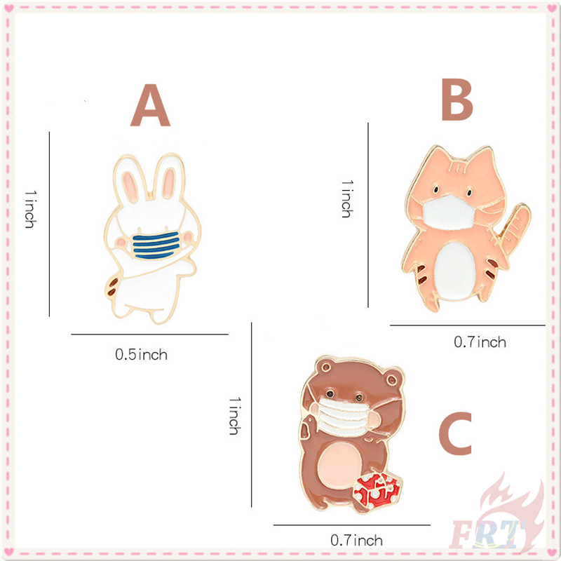 ★ Self-protection Cartoon Animals Series 01：Cat / Rabbit / Bear Brooches ★ 1Pc Fashion Doodle Enamel Pins Backpack Button Badge Brooch