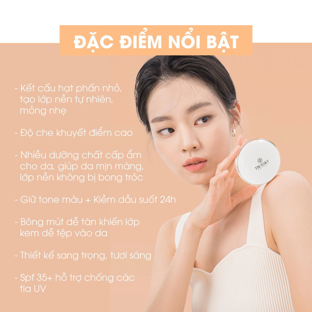 Phấn nước che khuyết điểm Truesky mỏng mịn, che phủ tốt, lâu trôi, tông sáng Miracle BB Cushion SPF 30/PA +++ 15g | BigBuy360 - bigbuy360.vn