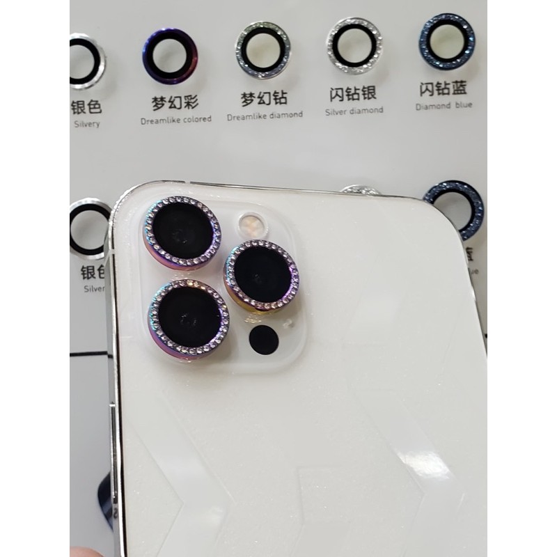 ĐÍNH ĐÁ KIM CƯƠNG- Bộ 3 miếng dán camera Iphone 12 Pro Max/12/12pro/12mini/11promax/11pro/11 đính đá cao cấp