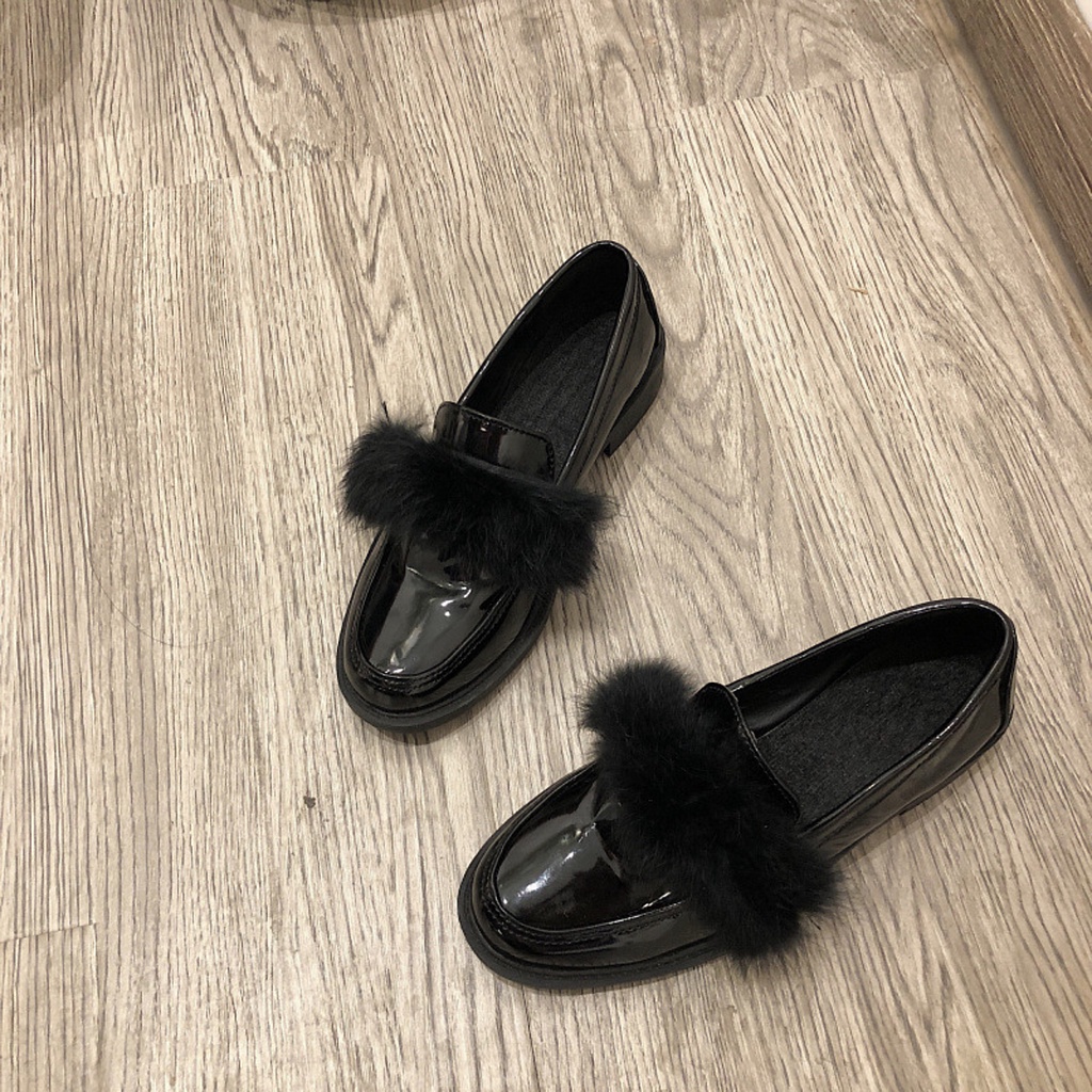 Giày Búp Bê Ulzzang Vintage, Giày Oxford Da Kèm 4 Phụ Kiện Đế Dày Phong Cách Retro Phiên Bản Hàn Quốc - Iclassy_shoes