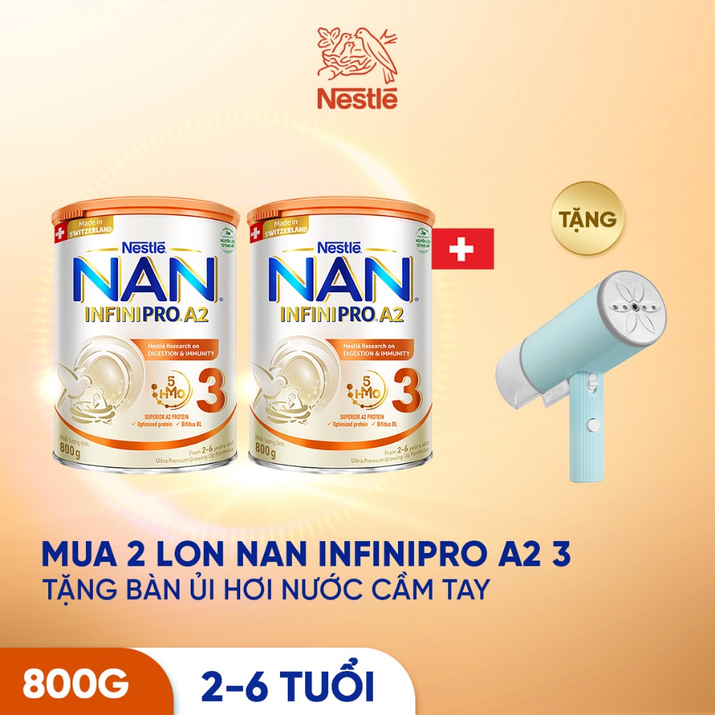 Tặng Bàn ủi hơi nước cầm tay Bộ 2 Lon sữa bột NAN INFINIPRO A2 Thụy Sĩ 3
