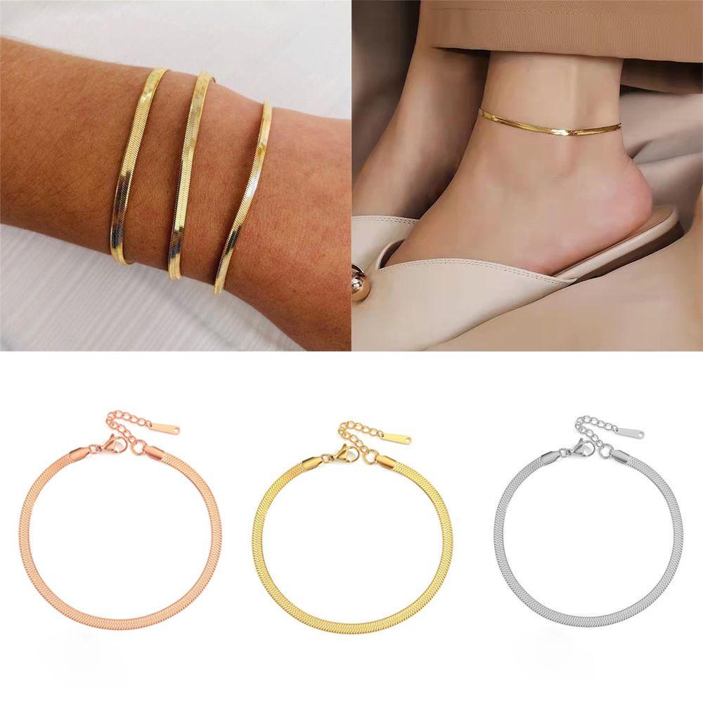 Vòng Đeo Tay Dạng Xích Kích Thước 3 / 4 / 5mm|Vòng Tay Mắt Xích Đơn Giản Cho Nam Và Nữ