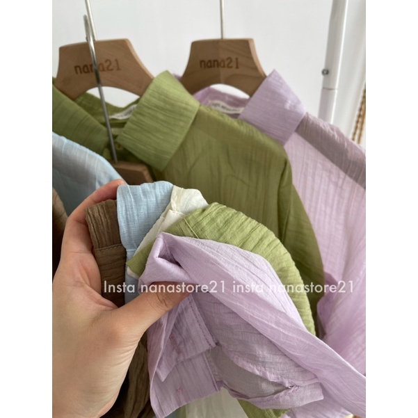 Áo sơ mi nhăn mỏng mùa hè nhiều màu Nana21 Nanastore21.hanoi
