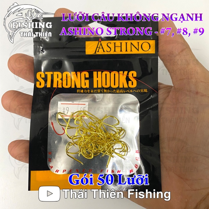 Lưỡi Câu Cá Không Ngạnh Ashino Strong Hooks Chuyên Săn Hàng Gói 50 Lưỡi