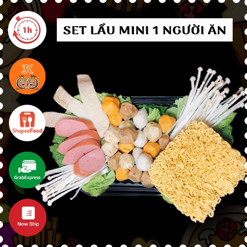 [SIÊU RẺ - SHIP 1H] Lẩu Ly - Lẩu Cốc Viên Ăn Liền mix 6 vị 350gr