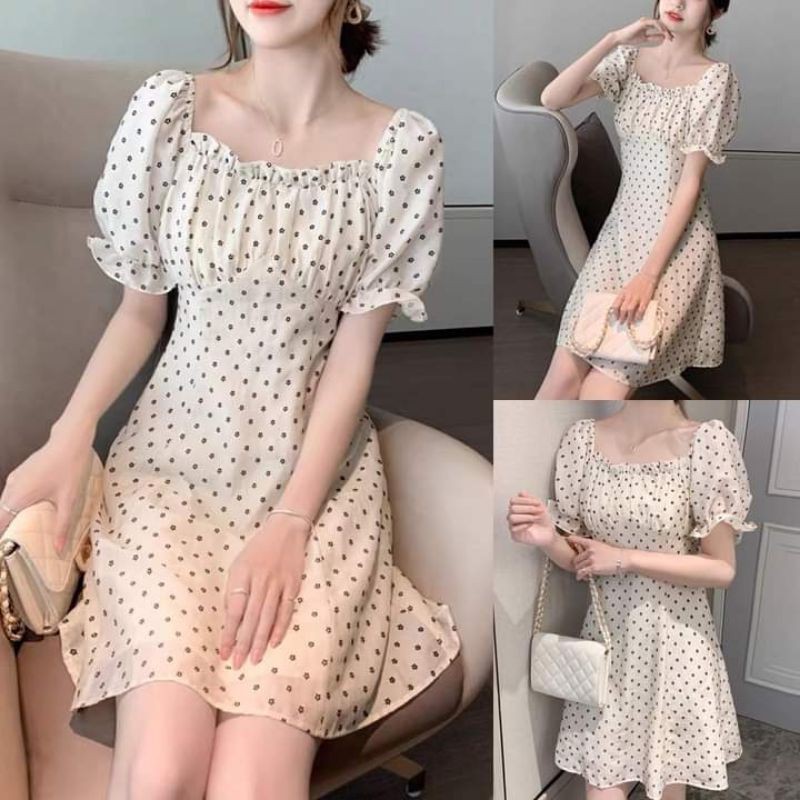 VÁY HOA BI CỔ THUYỀN | CHẤT VOAN XƯỚC | CÔNG SỞ , ĐI BIỂN , ĐI DẠO