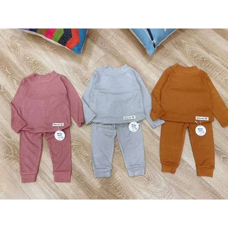 Bộ Dài Tay Thun Tăm Cổ 5 Phân Cho Bé