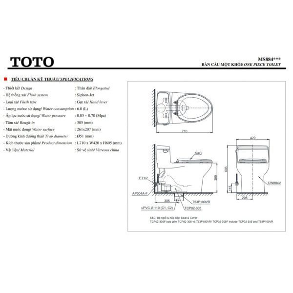 Bồn Cầu Điện Tử TOTO MS884W11 Nắp Tự Động Đóng Mở chính hãng(hình thật)