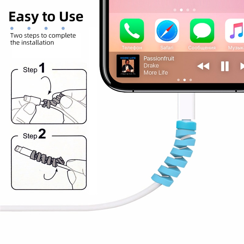 Phụ kiện bảo vệ cáp điện thoại Android chống đứt hình vít xoắn