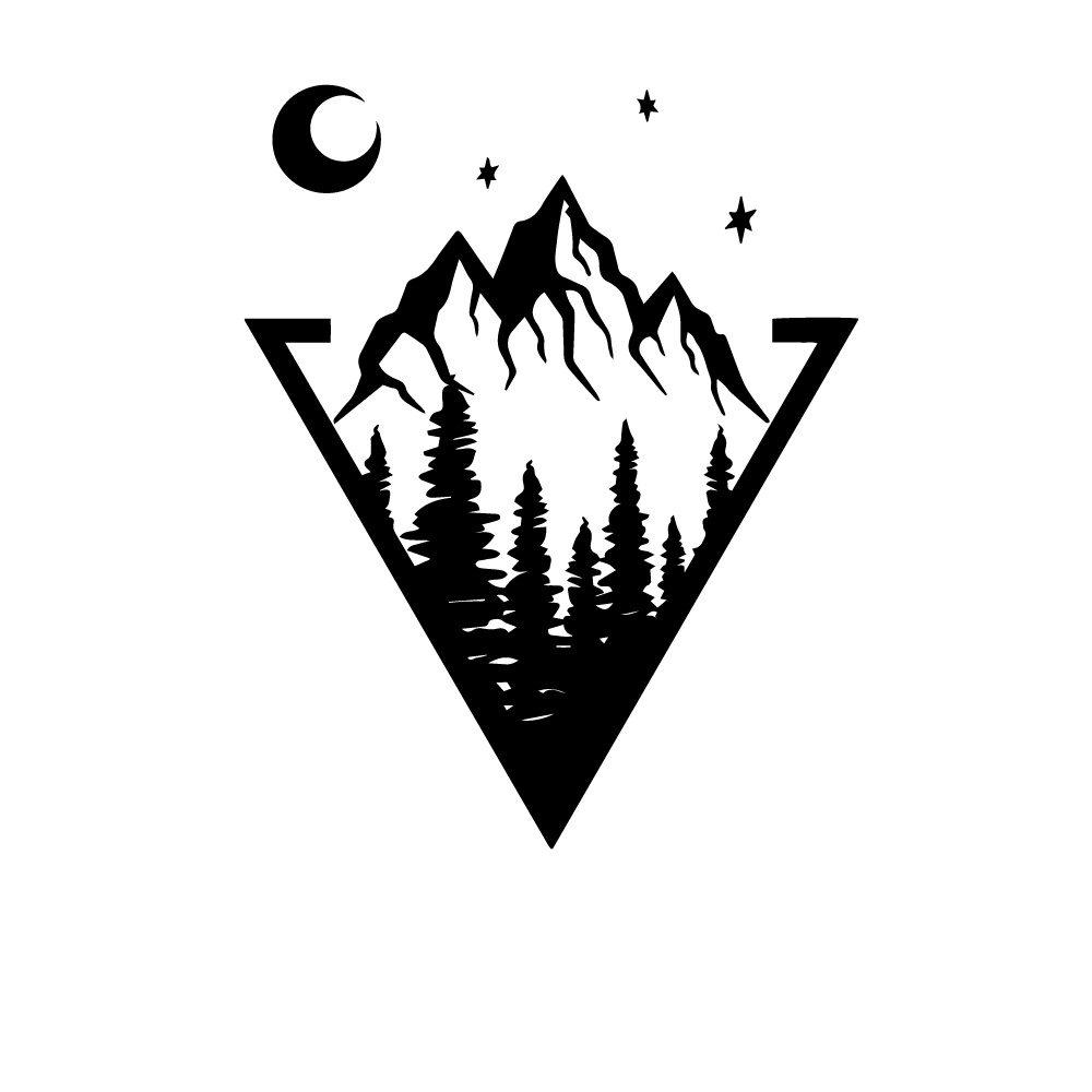 Đề Can Vinyl Hình Ngọn Núi Và La Bàn Cỡ Lớn Trang Trí Xe Hơi Chống Thấm Nước