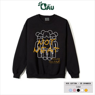 Áo sweater GẤU 194 vải thu đông co dãn, dày dặn mềm mịn form rộng phong cách Unisex - Not Neat