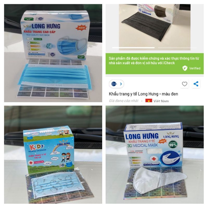 Combo 2hộp Khẩu trang số 1 Việt Nam khá.ng khuẩn cao Kangbi- Long Hưng