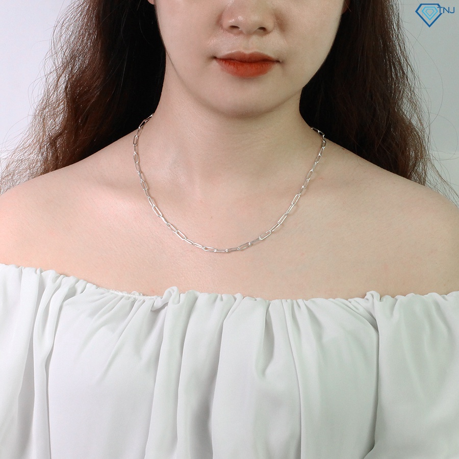 Vòng cổ nữ bạc thật mắt xích cá tính khắc tên DNK0014 Trang Sức TNJ