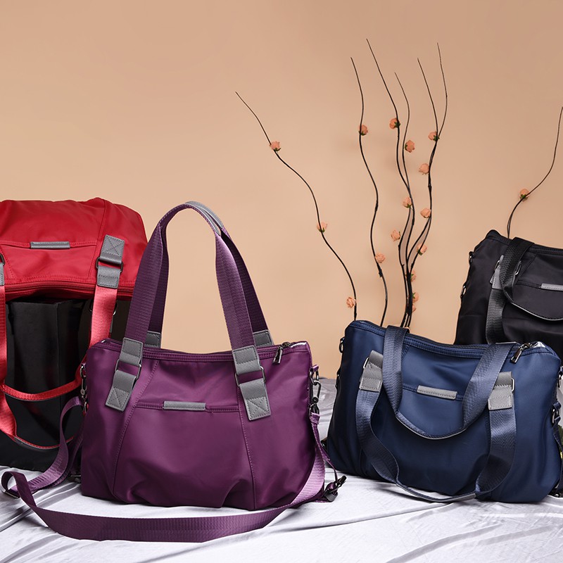 Ready stock_Handbag 2021 New Female Bag Nylon Cloth Canvas Bag Shoulder Bag Messenger Bag Oxford Travel Bag Big Bag
