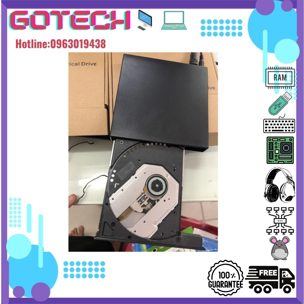 Combo Box DVD + Ổ Đĩa DVDROM Gắn Ngoài Giao Tiếp USB 2.0 - Ổ Đĩa Di Động Tiện Dụng | BigBuy360 - bigbuy360.vn