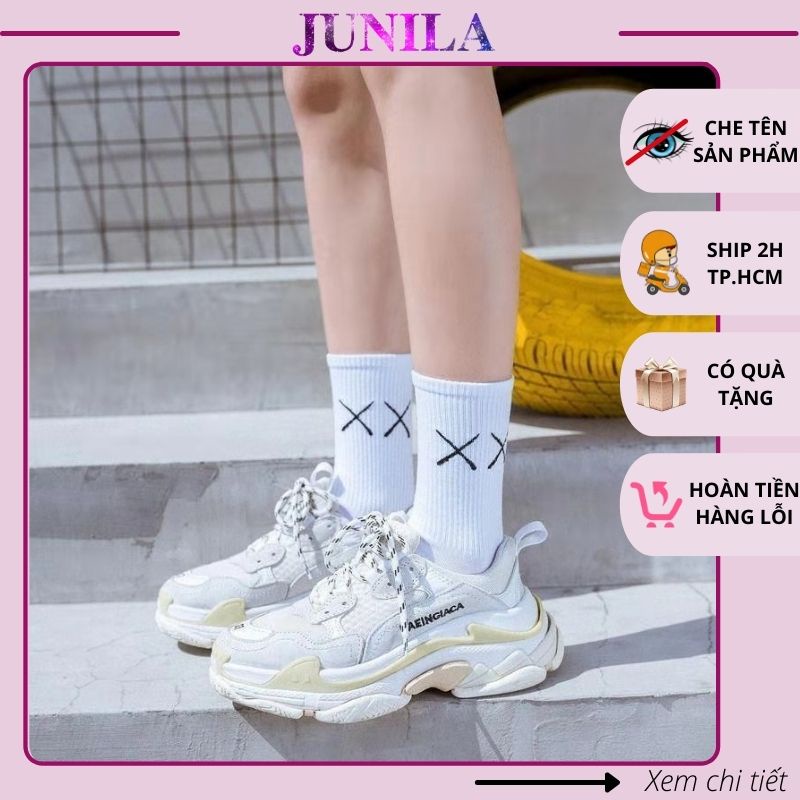 Tất vớ nữ cổ cao cotton chữ X phong cách hàn quốc dày dặn cao cấp TN20