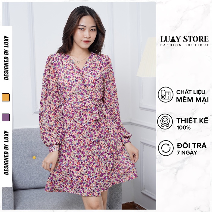 Váy hoa nhí tiểu thư phong cách vintage LUXY V02 đủ size từ 42kg - 65kg