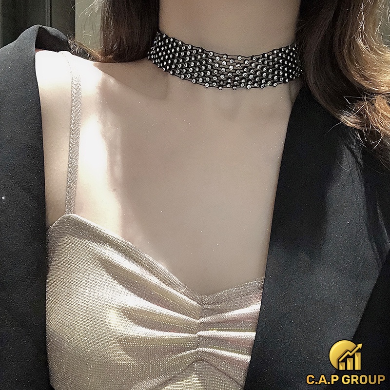 Vòng cổ choker nữ đính đá lấp lánh kim cương nhân tạo dây vòng đeo cổ cá tính - 0X2
