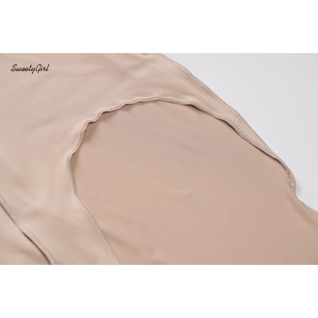 Đầm ôm sát nách cổ tròn màu trơn thiết kế độc đáo cá tính